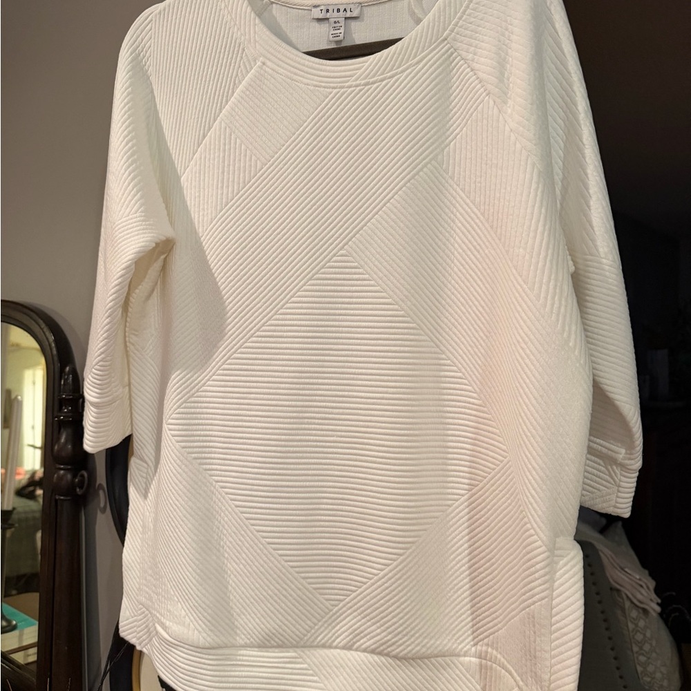 Tribal Cream Textured Top